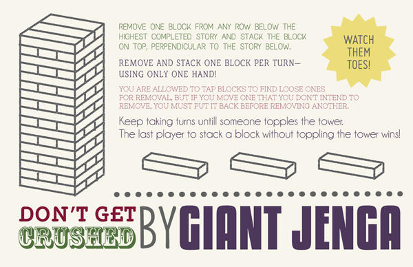 Giant Jenga Game Instructions near me
